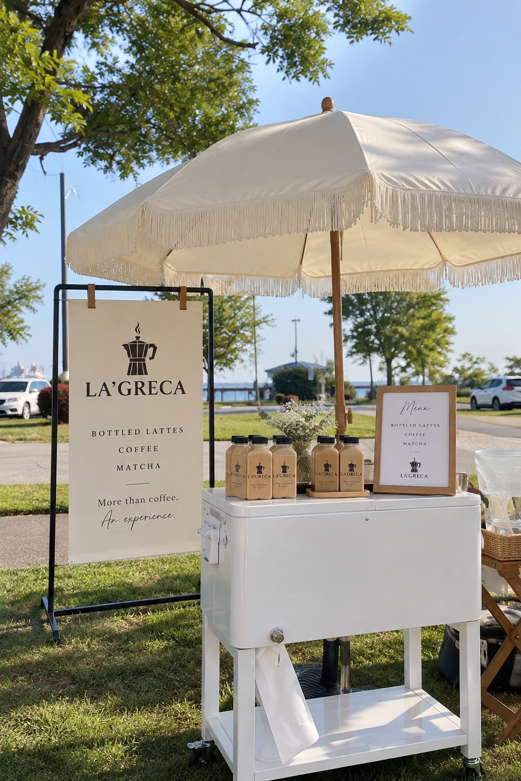 La’Greca outdoor bottled coffee cooler setup