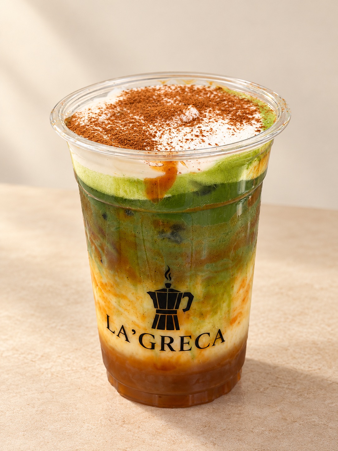Seasonal matcha with spice dusted foam
